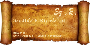 Szedlák Richárd névjegykártya